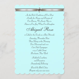 Invitation Star of David Any Color Bat mitzvah