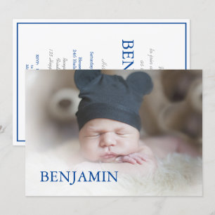 Invitation Star of David Photo Baby Boy Naming Hébreu Juif