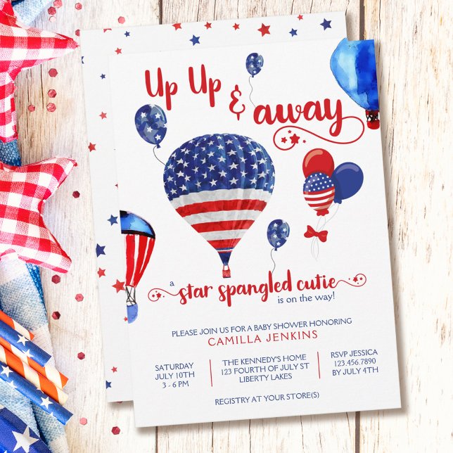 Invitation Star Spangled Cutie Up and Away Baby shower (Créateur téléchargé)