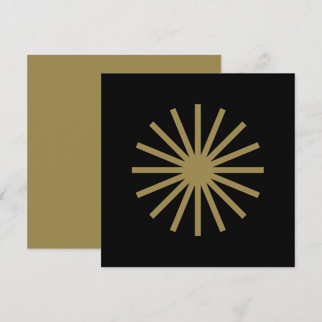 Invitation Starburst Gold & Black (Devant / Derrière)