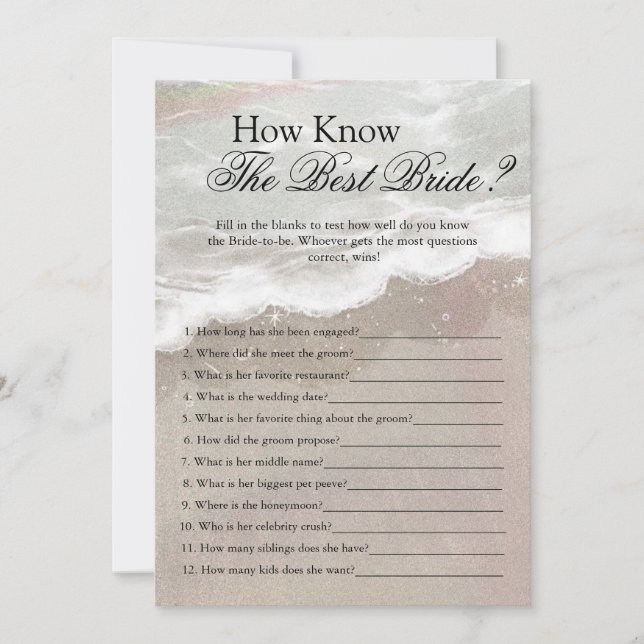 Invitation Starfish and Shells Fête des mariées de plage trop (Devant)