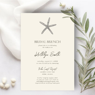 Invitation Starfish Beach Ocean Mariage Bridal Brunch moderne