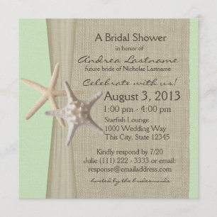 Invitation Starfish et Burlap Look Fête des mariées