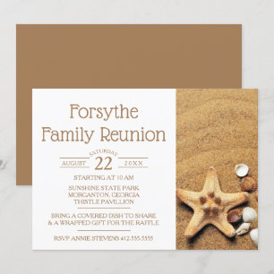 Invitation Starfish Et Seashells Beach Reunion Famille