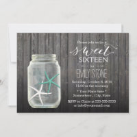 Starfish & Mason Jar Bois Arrière - plan Sweet 16