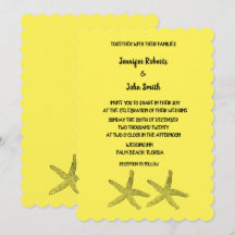 Starfish Motif Jaune Noir Coloré Mariage