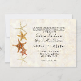 Invitation Starfish Nautilus Scallop Sea Shell Motif moderne