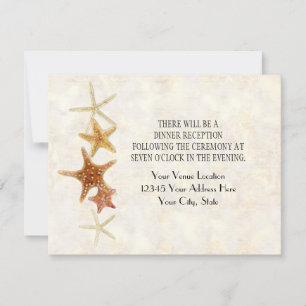 Invitation Starfish Nautilus Scallop Sea Shell Motif moderne