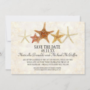 Invitation Starfish Nautilus Scallop Sea Shell Motif moderne