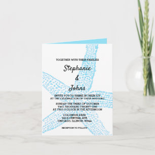 Invitation Starfish Nautique Bleu Plage Cool Mariage