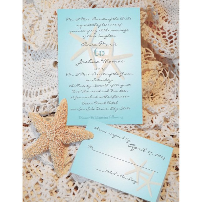 Invitation Starfish Ocean Dream Mariage (Créateur téléchargé)