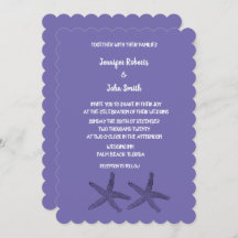 Starfish Patterns Purple White Cute Beach Mariage
