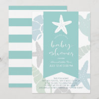 Starfish & Seashells Baby shower bleu turquoise