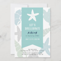 Starfish & Seashells Turquoise Bleu 1er anniversai