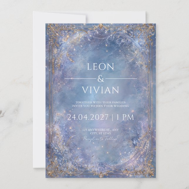 Invitation Starlit Crystal Sky Mariage (Devant)