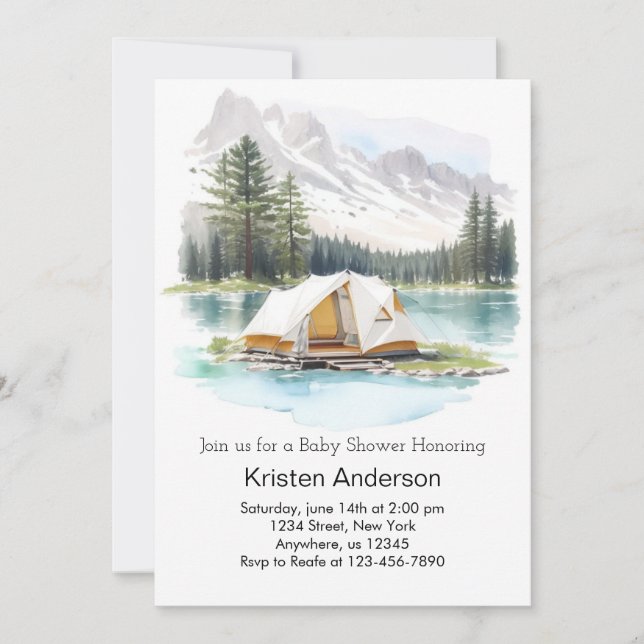 Invitation Starry Forest Adventure Await Baby shower (Devant)