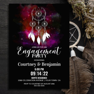 Invitation Starry Night Dream Catcher Engagement Party