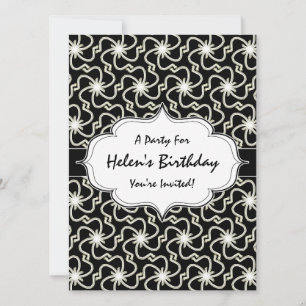 Invitation Starry Night Elegant Art Déco Starburst Motif