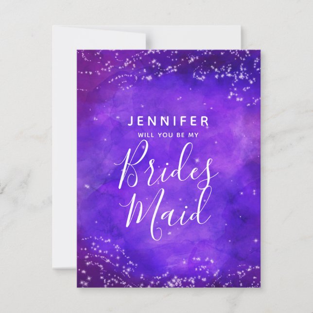 Invitation Starry Night Galaxy Serez-Vous Ma Femme D'Accueil (Devant)