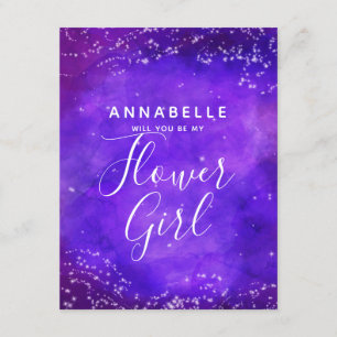 Invitation Starry Night Galaxy Serez-Vous Ma Fille Fleur