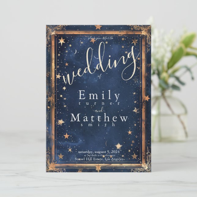 Invitation Starry Night Romance Mariage (Debout devant)