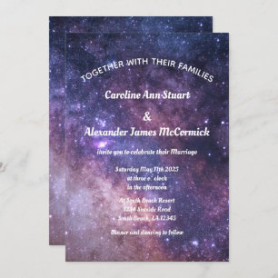 Invitation Starry Night Sky Galaxy Élégant Mariage céleste
