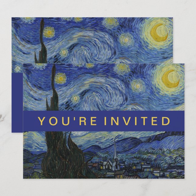 Invitation Starry Night Vincent van Gogh Peinture (Devant / Derrière)