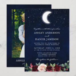 Invitation Stars de lune Mariage céleste Photo florale