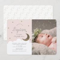 Stars & Lune Blush Rose Girl Photo Baptême
