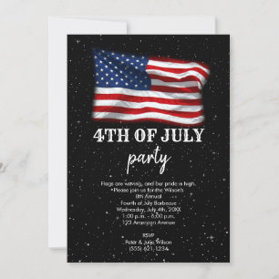 Invitation Stars Stripes Drapeau américain patriotique 4 juil