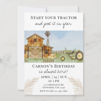 Invitation Start Your Tractor 