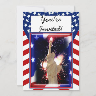 Invitation Statue de la Liberté avec feux d'artifice pour 4 j