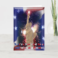 Statue de la Liberté, Feux d'artifice & Drapeau Am