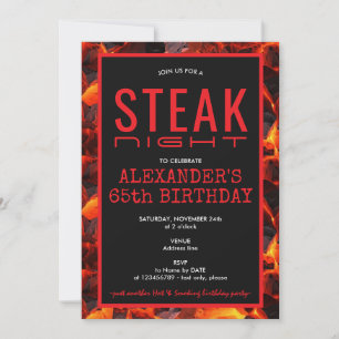 Invitation Steak Night Neighbority BBQ Grill Anniversaire