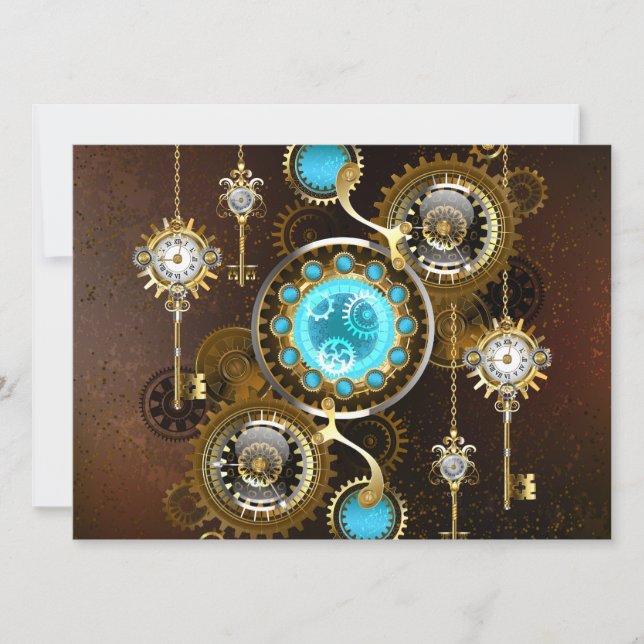 Invitation Steampunk Rusty Background (Devant)