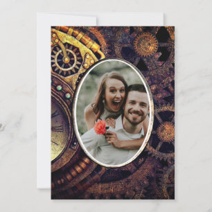 Invitation Steampunk Vintage Gears Butterfly Ajouter une phot