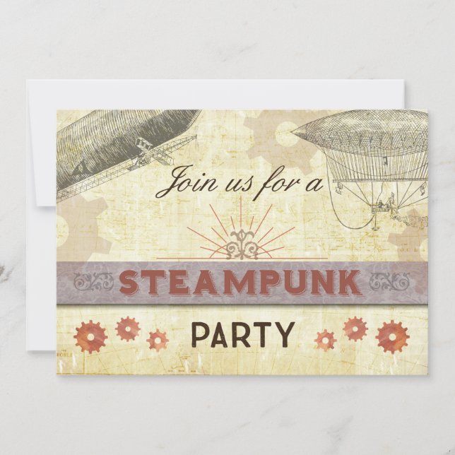 Invitation Steampunk Vintage Party, Entraînements/ (Devant)