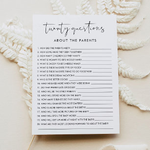 Invitation STELLA 20 Questions sur les parents jeu bébé