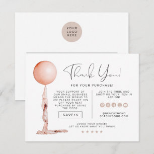 Invitation STELLA Blush Pink Party Balloon Merci d'affaires