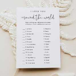 Invitation STELLA Je T'Aime Autour Du Jeu De Mariage Mondial