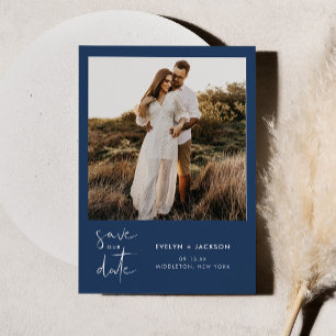 Invitation STELLA Modern Edgy Photo Enregistrer La Date Marin