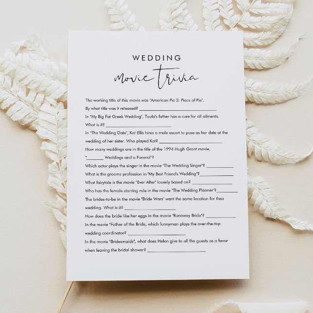 Invitation STELLA Movie Trivia Fête des mariées Jeu (Créateur téléchargé)