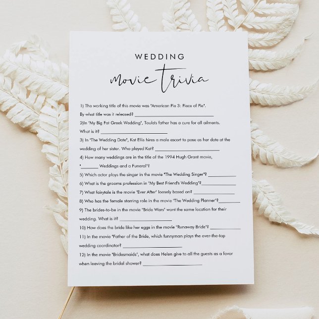 Invitation STELLA Movie Trivia Fête des mariées Jeu (Créateur téléchargé)