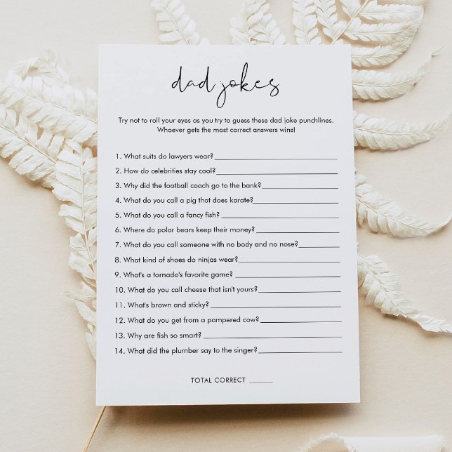 Invitation STELLA Papa plaisante Baby shower Game Card (Créateur téléchargé)