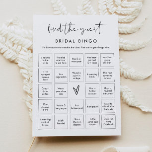 Invitation STELLA Trouvez l'invité Fête des mariées Bingo Jeu