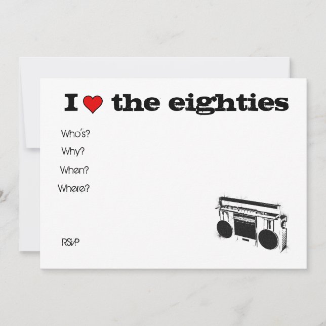 Invitation stéréo des années 80 (Devant)