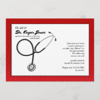 Stethoscope avec cadre rouge Médicale Graduation I