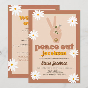 Invitation STEVIE Retro les années 70 Daisy Peace Out Bachelo
