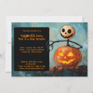 Invitation Stick Specter d'Halloween et le Citrouille d'égren