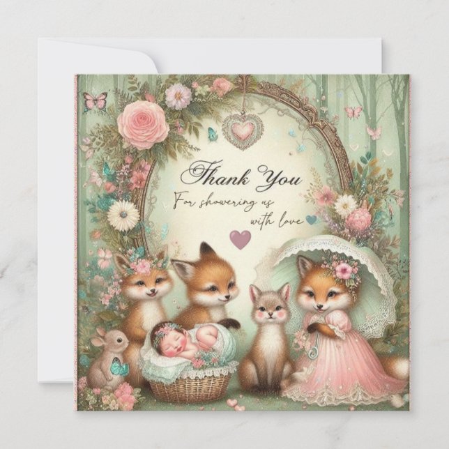 Invitation Stickers Merci baby shower (Devant)